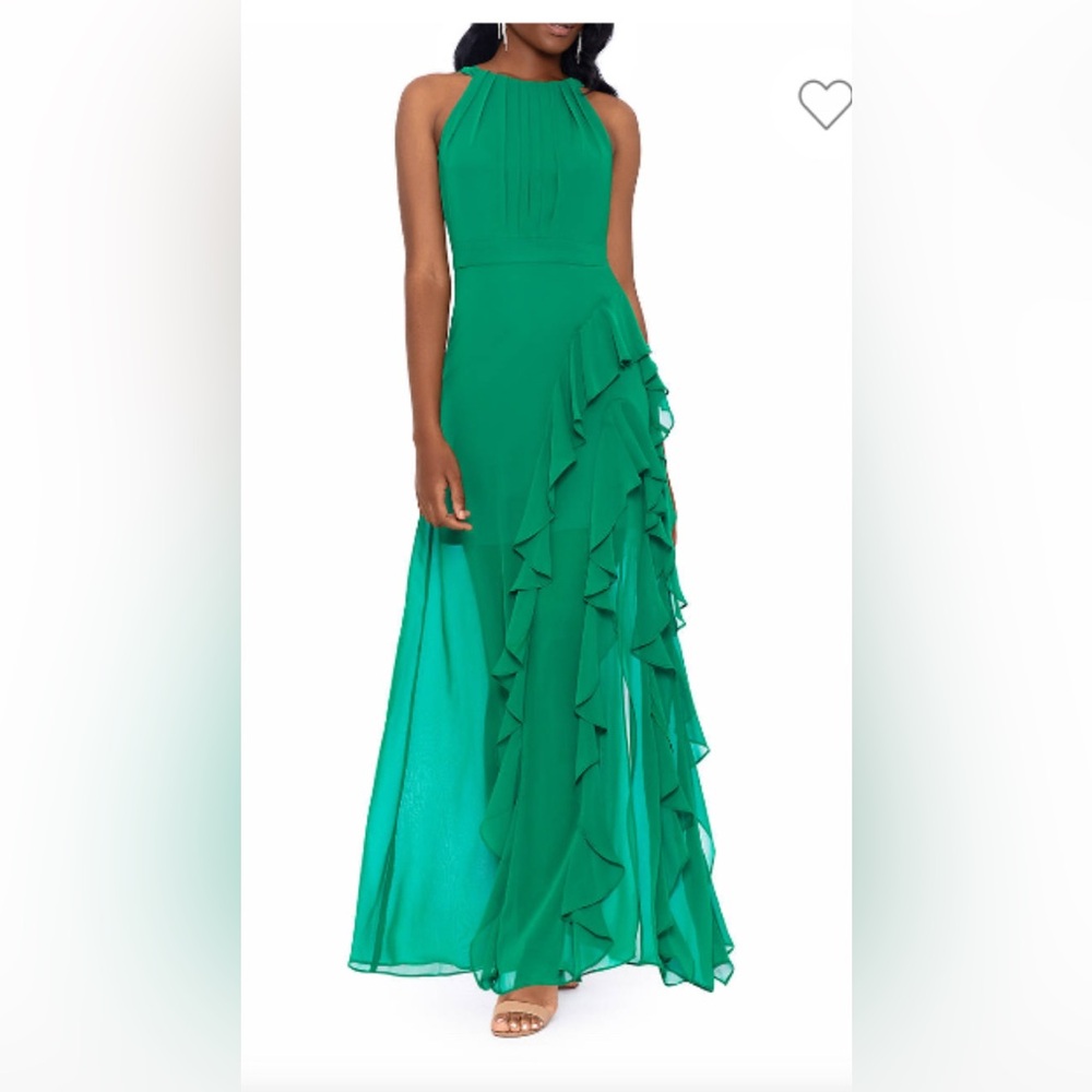 Long formal emerald green dress